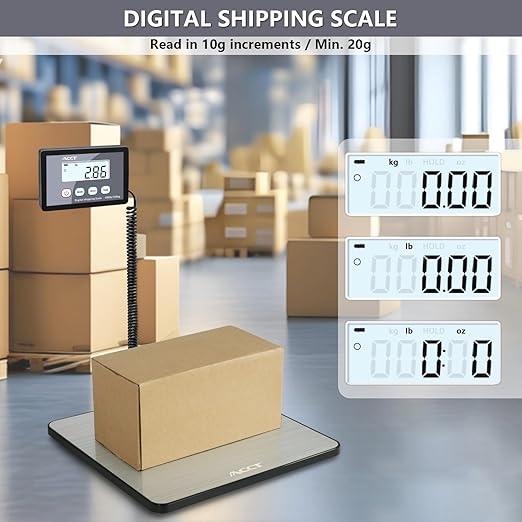 Shipping Scale, 400lb/1oz, Digital Postal Scale with Hold/auto-Off/Tare Function, Mail Scale for Packages/Pets/Luggage/Office, Heavy Duty Scale, Batteries & USB Cable Included