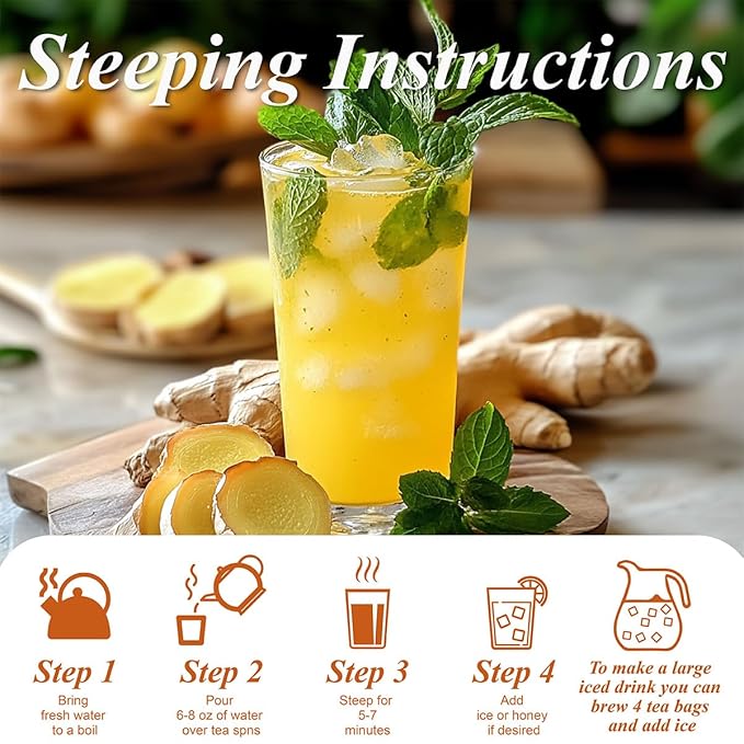 WT WEETEE Turmeric Ginger Green Tea Bags, 100 Count Made Turmeric, Ginger Root, Cinnamon and Honey Flavoring, Natural Caffeinated Spice Tea