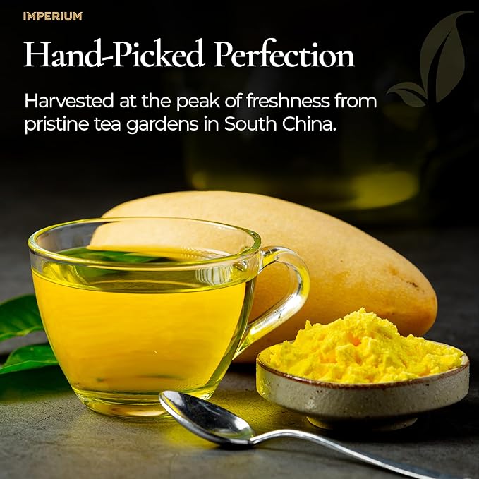 Imperium Mango Oolong Tea Loose Leaf (4oz), Hand-Picked Premium Oolong, Brews 100 Cups, Natural Beverage for Well-Being, Harmonious Floral Undertones, Tropical Sweetness and Smooth Fruity Taste