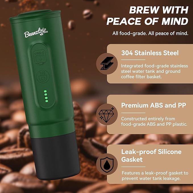 H02 PRO Portable Espresso Maker, Compatible with NS Capsule & Ground Coffee, Christmas Gift Coffee Maker, 20 Bar Self-heating Small Electric Travel Espresso Machine for Camping, Hiking