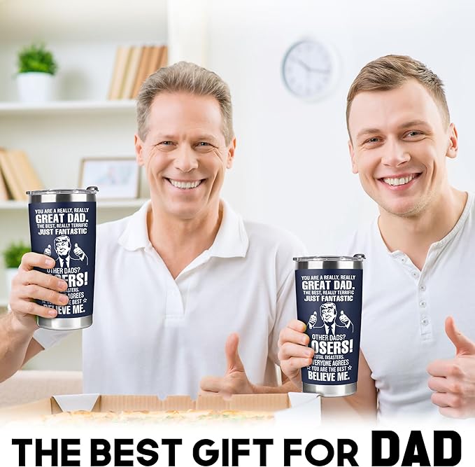 Christmas Gifts for Dad, Men - Gifts for Dad from Daughter, Son - Dads Birthday Gift Ideas, Happy Birthday gifts for Dads, Fathers - Best Dad Ever Gift, Present for dads - 20 Oz dad Tumbler