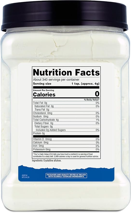 Nutricost Allulose Sweetener (3 LB) - 0 Calorie, Low Carb, KETO, Natural Sugar Alternative, Crystalline Powder