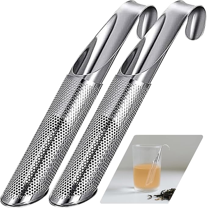 2 PCS Stainless Steel Tea Diffuser，Long-handle Filters with Fine Mesh Strainer ，Tea Bags for Loose Leaf Tea, Coffee, Spices, Seasonings