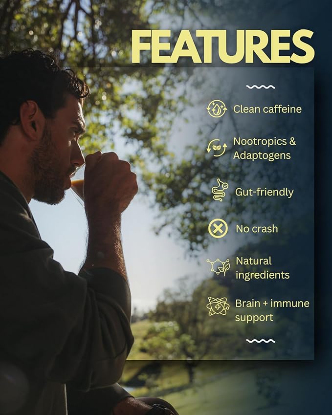 Healthy Rituals SuperBlend Instant Coffee Powder with Lion’s Mane Mushroom, MCT Oil, L-Theanine, Turmeric, Prebiotic Fiber and L-Carnitine, for a Smooth Coffee Ritual, 150 g