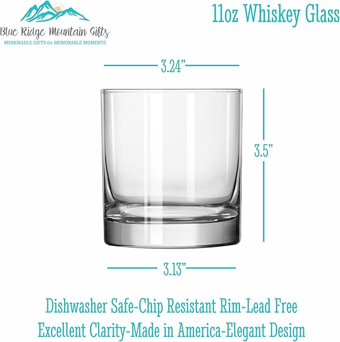 Blue Ridge Mountain Gifts - Thin Purple Line Whiskey Glass - Personalized Security Professional Glass, Security Officer Appreciation, Purple Line Merch, Custom Barware
