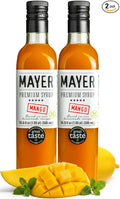 Mayer Mango Syrup for Drinks & Cocktails – Handcrafted in Hungary, Natural Mango Flavoring Syrup – Handcrafted with 100% Real Fruits for Martini, Mocktail, Smoothie, Lemonade, Pancakes, Ice Cream – Vegan, Gluten-Free – (16.9 Fl Oz each / Pack of 2)