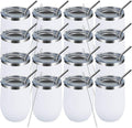 MEWAY 12oz Wine Tumbler 16 Pack Bulk Gifts for Women,Double Wall Vacuum Stainless Steel Travel Mug with Lid,Insulated Stemless Wine Cup Glass for Coffee,Cocktails,Drinks(White,Set of 16)