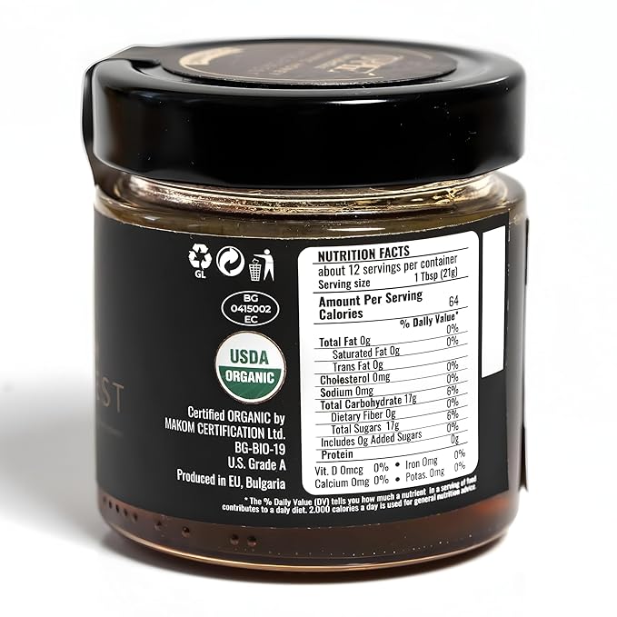 ORPHE Organic Forest Honey – Clean Simple Natural Sweetener for Coffee, Tea, Matcha and Breakfast, Unheated & Creamed 9oz Glass Jar