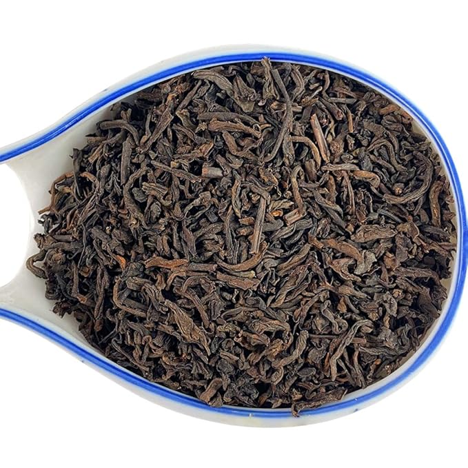 TIAN HU SHAN Puerh Tea Loose Leaf, Ripe Pu'erh Tea, Aged Black Tea Puerh, 8 Ounce (Pack of 1)