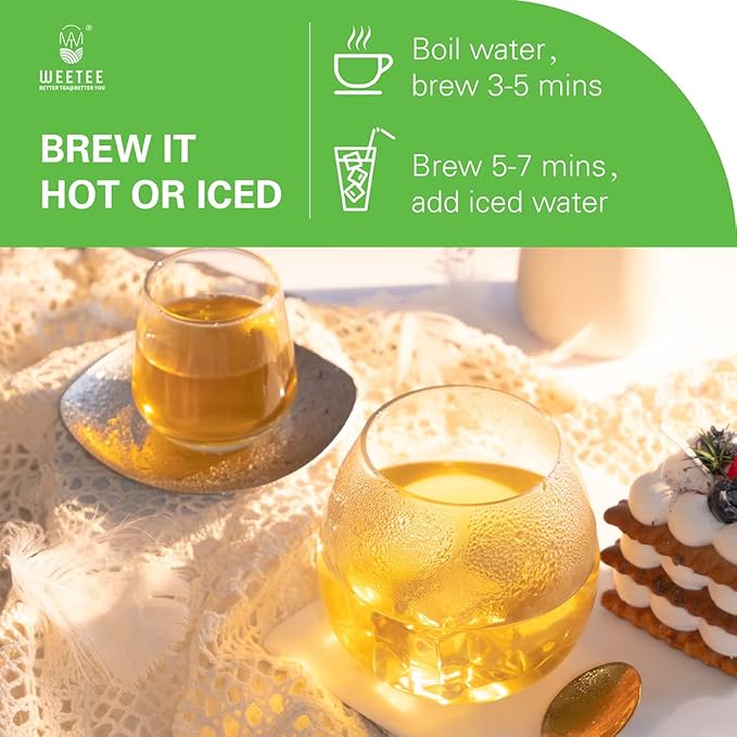 WT WEETEE Organic Decaf Green Tea Bags, Organic Green Tea 100 Count | CO2-Decaffeinated | Super Antioxidant | Resealable Kraft Bag