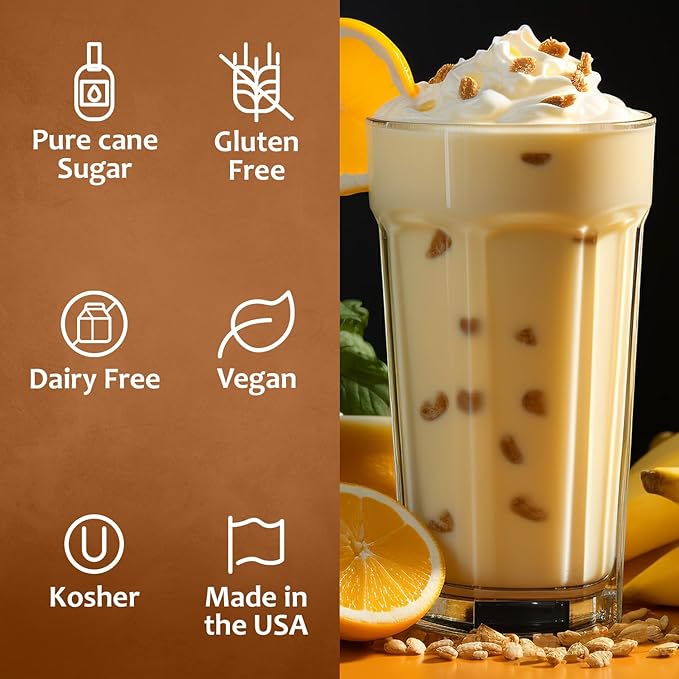 Syruvia Coffee Syrup, Banana Flavored Syrup for Drinks, Lattes, and Desserts – 25.4 fl oz,