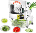 200W Commercial Electric Vegetable Cutter, Automatic Scallion Chopper, 400lb/h with Conveyor Belt, 1-35mm Thickness Adjustable, Commercial Kitchen Herb Chopper 110v