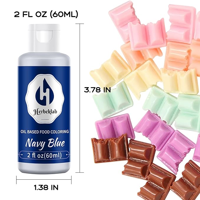 Navy Blue Oil Based Food Coloring – 2 fl oz Professional Grade Concentrated Oil Food Dye for Melting Chocolate, Candy Melts, Cake Pops, Strawberries & Baking