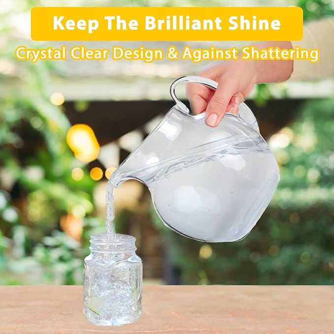 Lily's Home 100 oz Shatterproof Plastic Pitcher, the Large Capacity Makes it Excellent for Parties, Both Indoor and Outdoor, Clear