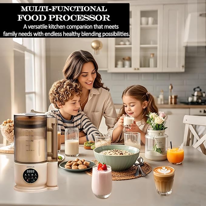 50oz Nut Milk Maker Machine, 10-in-1 Soy, Almond, Oat & Rice Milk Maker with 12 Stainless Steel Blades, Plant-Based Vegan Blender with Delay Start, Temp Hold, Boil Water & Easy Self-Cleaning