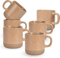 12oz Coffee Mug Set for 6, Tea Cups with Handle for Coffee, Tea, Cocoa, Milk (Cinnamon)