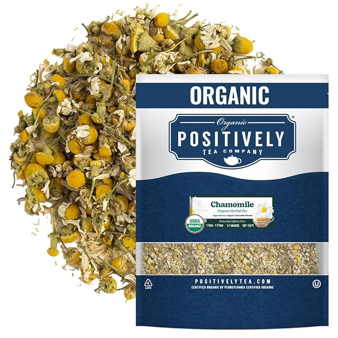 Organic Positively Tea Company, Chamomile, Herbal Tea, Loose Leaf, 16 Ounce