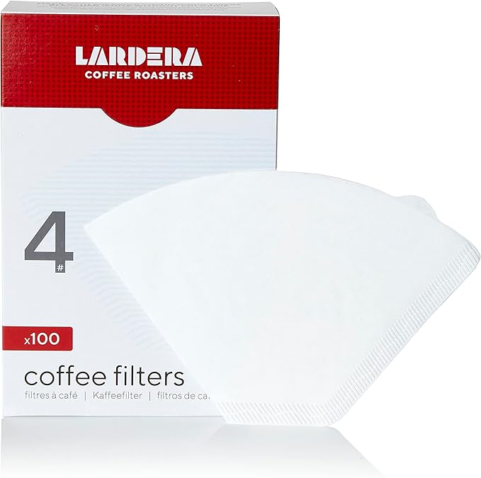 Lardera #4 Oxygen Bleached White Coffee Filters, 100ct