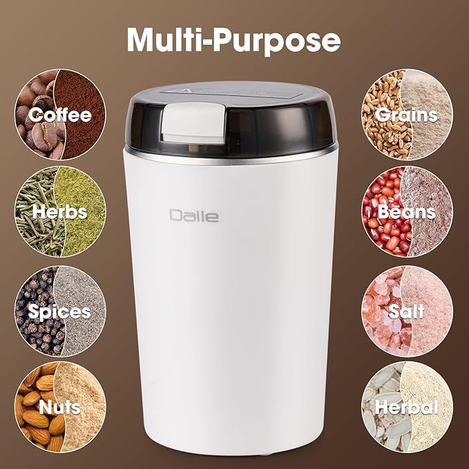 Small Coffee Grinder | 200W 28000RPM Stainless Steel Spice Grinder | Electric Find Powder Grinder for Coffee Beans Spices Seasoning Pepper Herbs Nuts Seed Grain