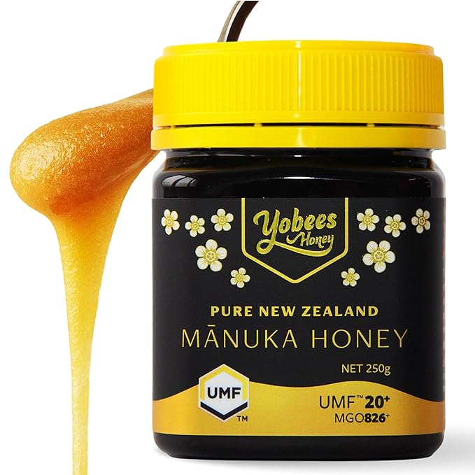 Yobees Honey Raw and unpasteurized New Zealand Manuka Honey Organic | MGO 826+ / Certified UMF 20+ | 8.8oz