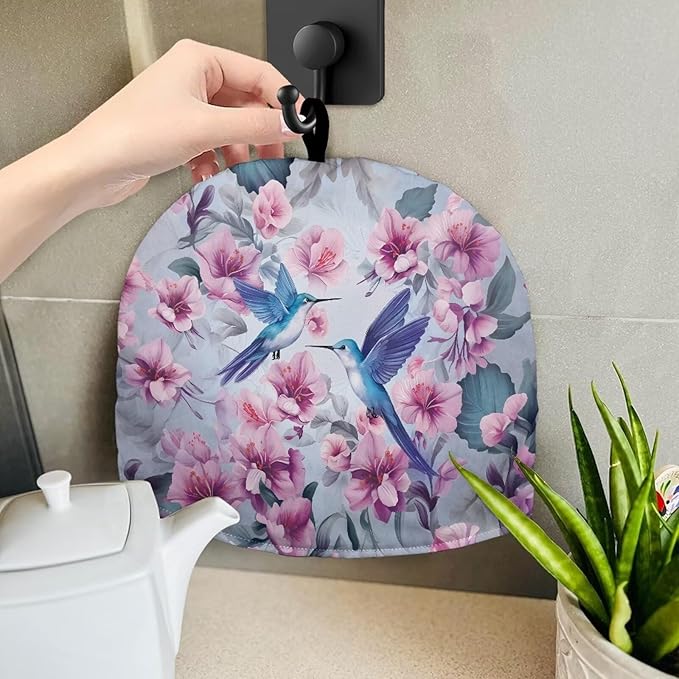 Floral Tea Cozy for Teapot Insulated Hummingbird Tea Cosy for Teapot Home Kitchen Decorative Teapot Cover for Gifts