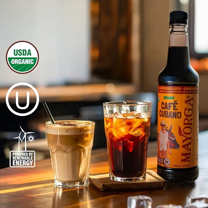 Mayorga Espresso Listo Concentrate Coffee, Organic Espresso Ready-to-Drink Coffee, 24 Servings Bottle, Bold Smooth Flavor, Cold Brew Style, Barista-Quality, Sustainably Sourced - 24.35 fl oz