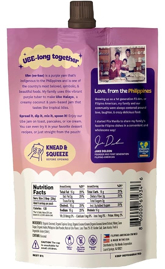 FilaManila Ube New 2024 Coconut Spread - Filipino Sweet Ube Halaya Purple Yam Spread, Vegan, Gluten-Free, No Artificial Colors or Flavors, Perfect for Toast, Desserts & Pastries (3 Pack) - As Seen on Shark Tank & TikTok