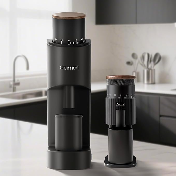 Coffee Grinder,Wirsh Portable Cordless Rechargeable Coffee Grinder Geimori T38 with Conical Burrs,3600mAh Batteries,Grind Settings for Espresso,Pour Over,French Press,Camping,Travel&Home Use