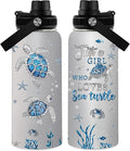 Sea Turtle Gifts, 32 oz Insulated Water Bottle, Stainless Steel Sports Travel Bottles, Ocean Turtle Water Bottles Gifts for Women Men (1pcs)