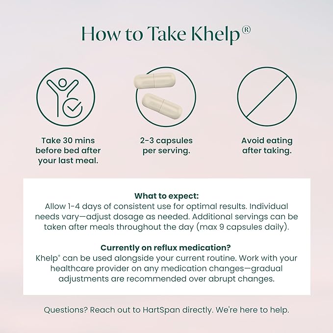 Khelp All-Natural Reflux Support – Premium Alginate Supplement | GERD, Heartburn, LPR & Acid Reflux | Drug-Free, Designed for Daily Use | No Dyes or Flavors | 60 Vegan Capsules