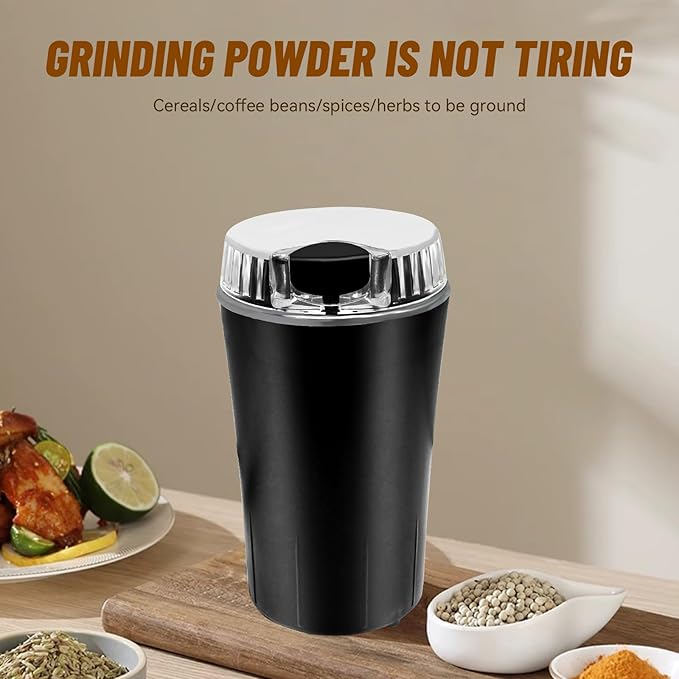 Electric Spice Grinder and Coffee Grinder with One-Touch Pulse Control, 150W Power for Efficient Grinding of Spices, Coffee, and Kitchen Ingredients
