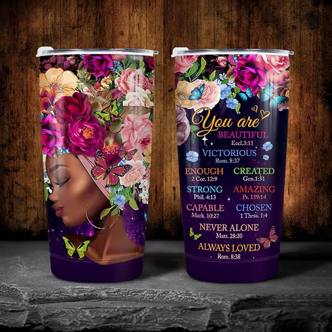 winorax Black Queen Nutrition Facts Tumbler Melanin Cup 20oz Stainless Steel Double Wall Vacuum Coffee Travel Mug With Lid African Gifts For Women Girls Friends Sister