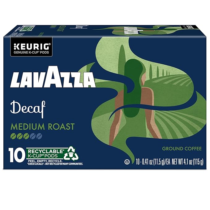 Lavazza Decaf, Single-Serve Keurig K-Cup Pods, Medium Roast Coffee, 60-Count Box (6 Packs of 10)