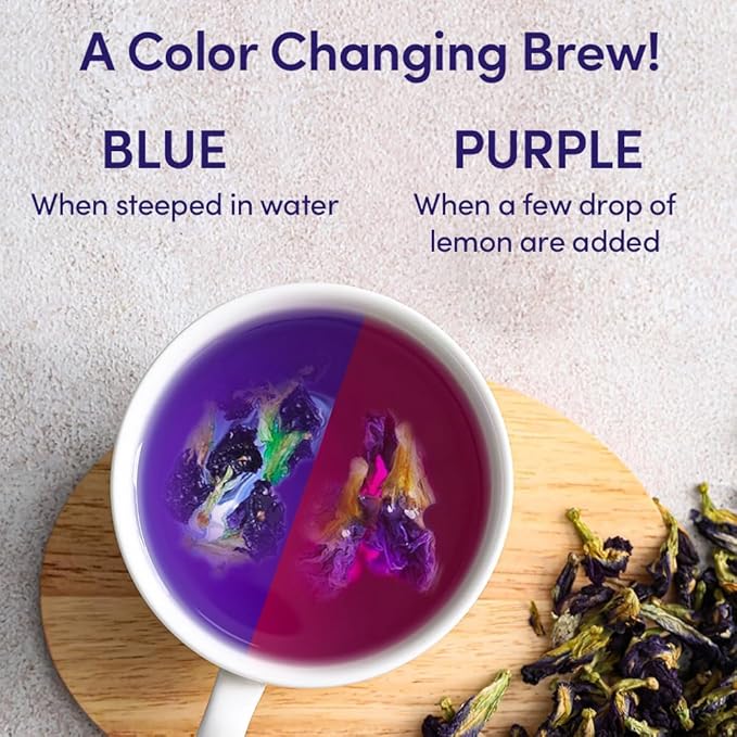 VAHDAM, Butterfly Pea Flower (15 Pyramid Bags) Vegan, Non-GMO | Delicate & Earthy | Direct From Source – Plant-Based Biodegradable | Brew Iced Tea, Cooking, Mocktails & Cocktails