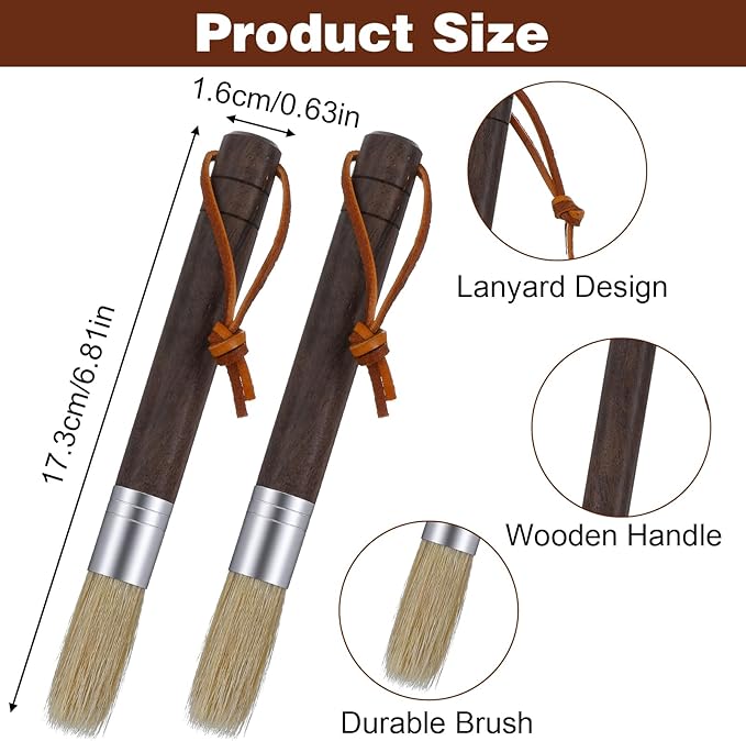 2pcs Coffee Grinder Cleaning Brush, Espresso Machine Brush, Coffee Brush Grinder Cleaners, Espresso Brushes for Group Heads, Shower Screen, Portafilter, Scoop, Tamper