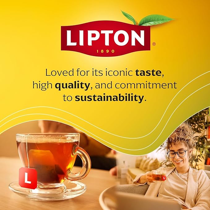 Lipton Smooth Mint with Lemon Peels Tea Bags, Caffeine Free Tea, Fruit and Herbal Tea, Individually Wrapped, 80 Total tea Bags (20ct - Pack of 4)