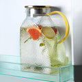 Glass Pitcher with Lid 1.8L, Borosilicate Glass Water Jug for Refrigerator Door, Hot & Cold Beverages, Leak-Proof Stainless Steel Lid with 2 Filter Holes for Iced Tea, Juice, Coffee, Milk