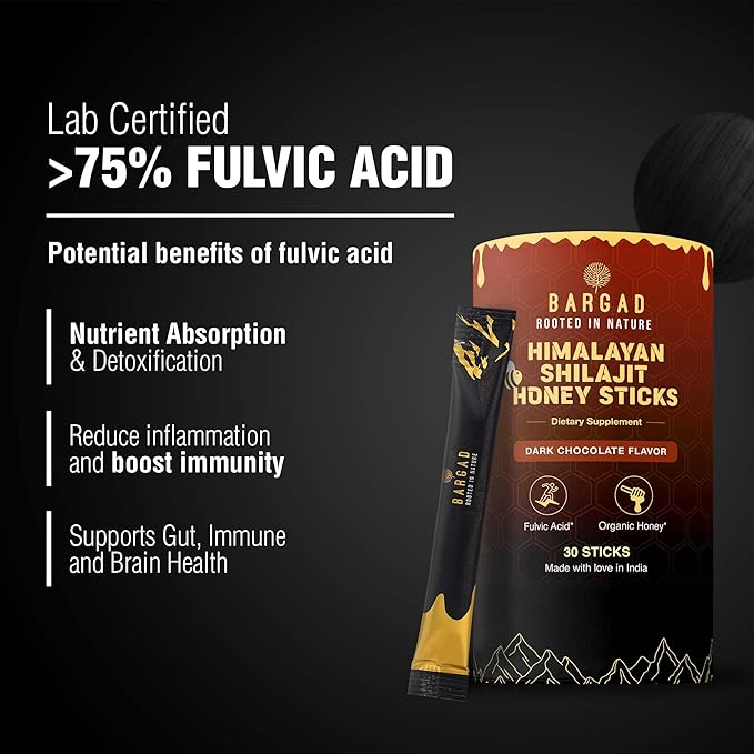 Pure Himalayan Shilajit Sticks with Organic Honey & Cinnamon (7 Count) | Easy Single Use Shilajit Sticks | Boosts Energy & Immunity with 85+ Trace Minerals, 75%+ Fulvic Acid