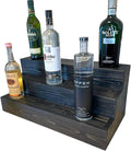 Handmade Tiered Display Shelving - Three Tier Bar Display - Bar Organizer - Liquor Bottle Display (36" without Back, Black)