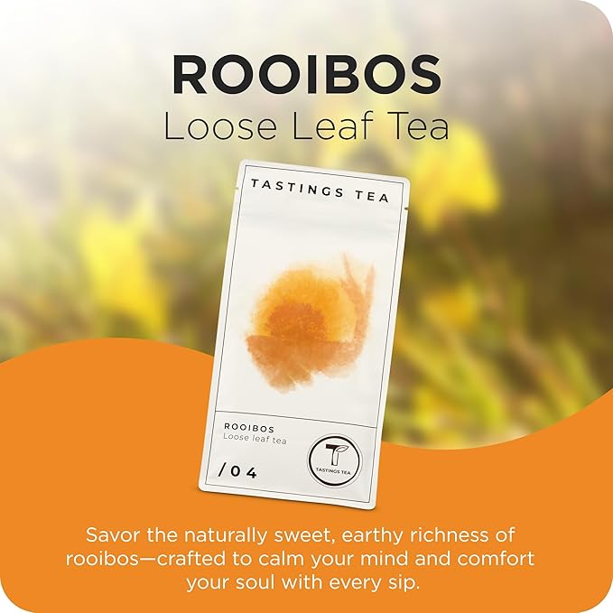 Tastings Tea Rooibos - 8 oz Loose Leaf | South African Herbal Flavour| Caffeine Free