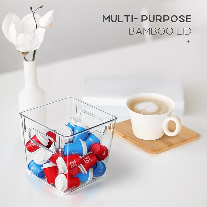 K Cup Organizer Large Capacity Coffee Pod Holder Clear Storage Container Bins with Lids Coffee Bar Organization and Storage (3 PACK)