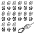 30Pcs M2 Stainless Steel Wire Rope Cable Clip Clamp Simplex Single Bolt Wire Rope Clamps Cable Fasteners for 1/16" Diameter Wire Rope