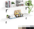 Kaboon 45 inch Long 10 inch Deep Floating Shelves for Wall Set of 2, Large Open Shelves Wall Mounted, Space Saving Home and Commercial Use, White