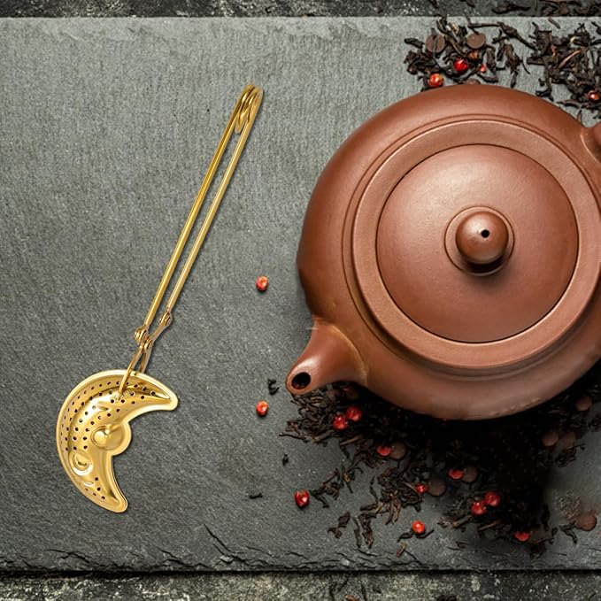 LIFKOME Stainless Steel Tea Infuser with Handle Unique Design for Loose Leaf Tea Reusable Mesh Strainer for Home Office and Travel Use Tea Brewer Accessory