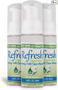 Refresh Liquid Wipe: Toilet Paper Foam | Eco-Friendly Flushable Wet Wipe Alternative | Cleanses and Soothes with Witch Hazel and Aloe |Plumbing and Septic Safe | 50ml | 1.69 oz | 3 Pack