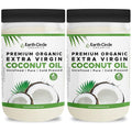 Earth Circle Organics Premium Ultra Pure Extra Virgin Coconut Oil, Cold Pressed, Baking, Smoothies, Skin & Hair Care, Gluten-Free, Keto & Paleo Friendly (32 Ounce Unrefined) - Pack of 2
