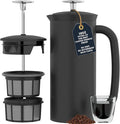ESPRO P7 French Press Stainless Steel 304 – Patented Double Walled Micro-Filter Insulated French Press Coffee Maker, Grit-Free Brew - Heat Resistant BPA Free - Matte Black (18oz)