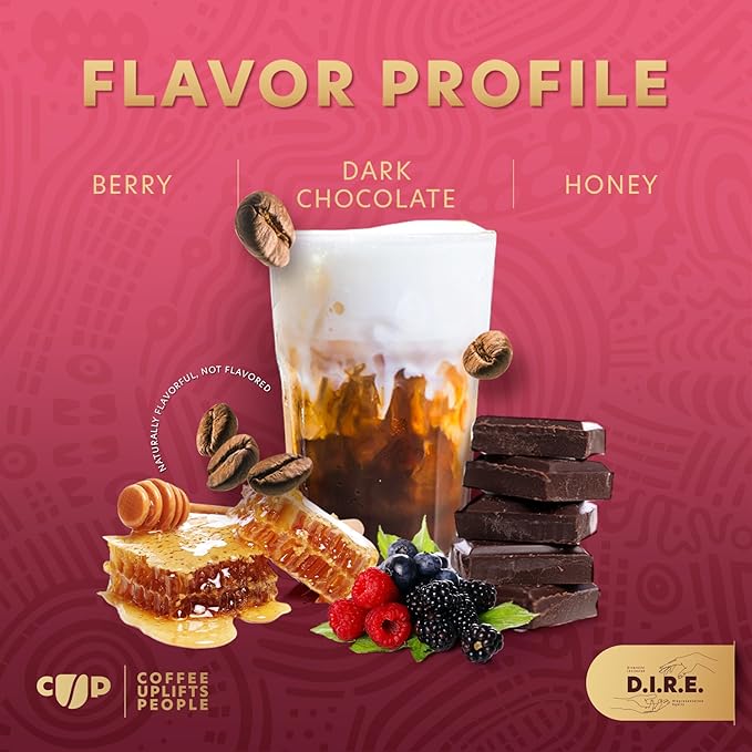 Coffee Uplifts People Honey Berry Mocha Java - Whole Bean Coffee Medium Roast - Sumatra & Ethiopian Specialty Grade Coffee Beans, 100% Arabica Coffee, Fair Trade - Berry, Chocolate & Honey Notes -12oz