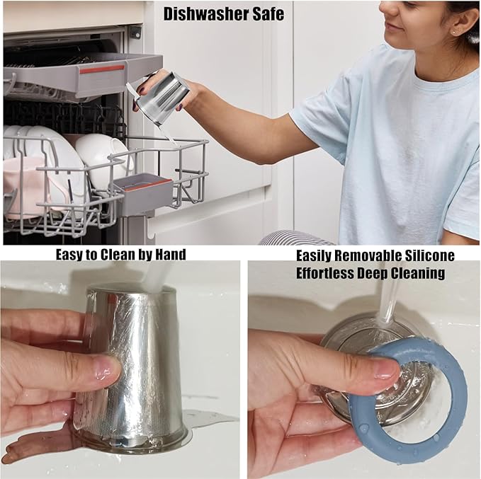 Tea Infusers Strainers Basket with Lid/Drip Tray for Loose Leaf Tea, Ultra Fine Mesh Tea Steeper 304 Stainless Steel Tea Filter with Big Capacity＆Two Extended Arms, Fit Cup Mug Teapot Kettle