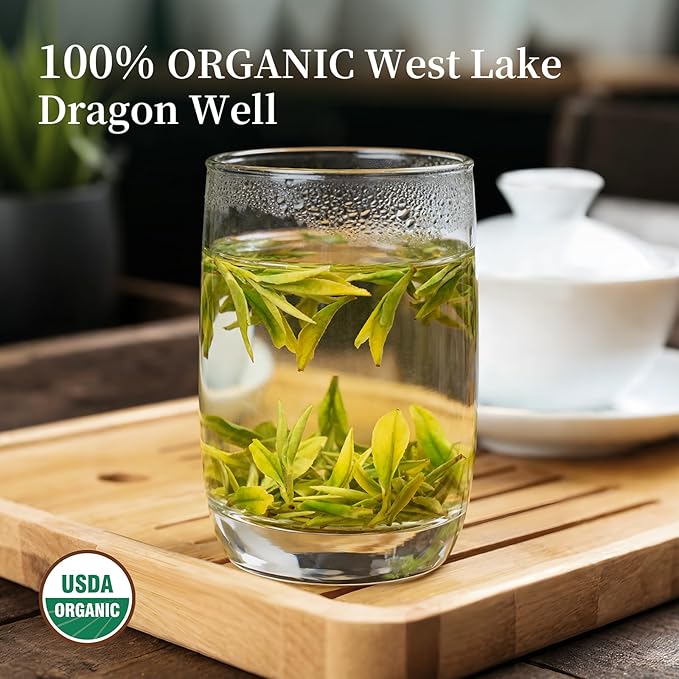 ZenVerdant USDA Organic Longjing Green Tea, 12oz Loose Leaf | Authentic Dragon Well | Resealable Pouch & Smooth Refreshing